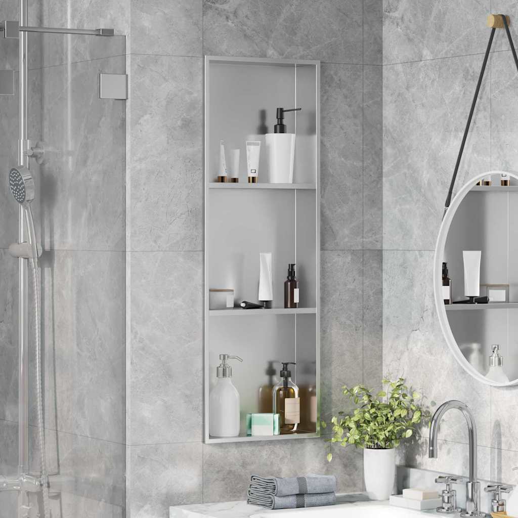 VidaXL niche de douche argent 90 x 30 x 9,5 cm en acier inoxydable
