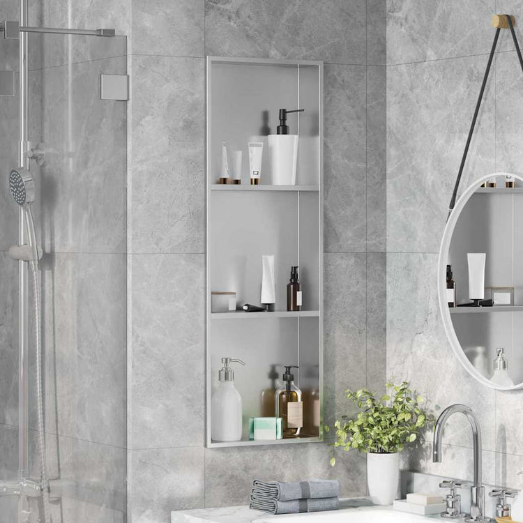 VidaXL niche de douche argent 90 x 30 x 9,5 cm en acier inoxydable