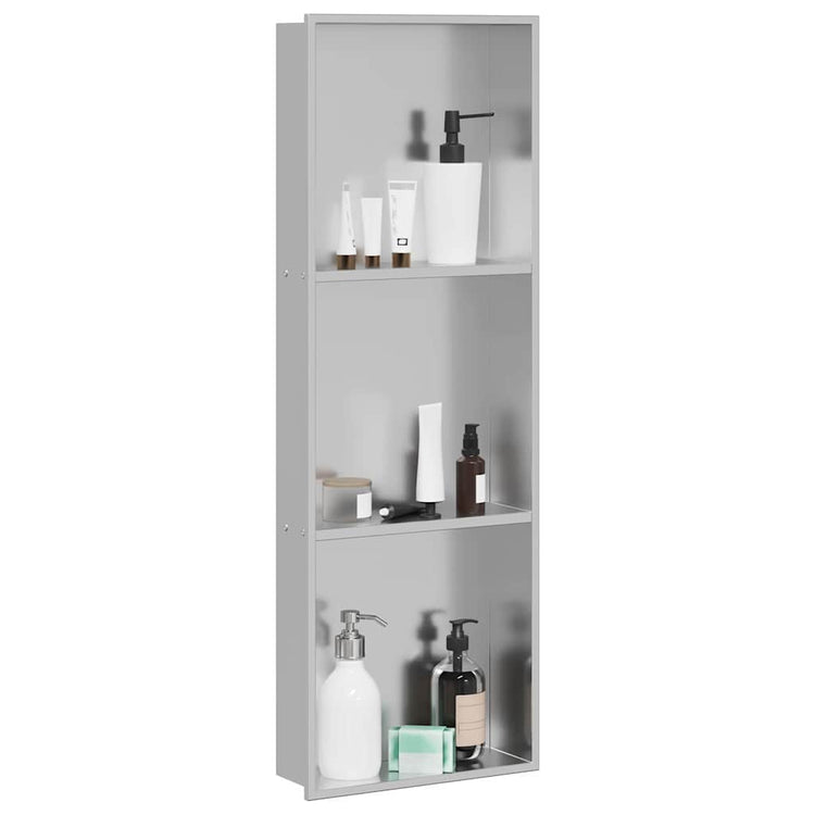 VidaXL niche de douche argent 90 x 30 x 9,5 cm en acier inoxydable