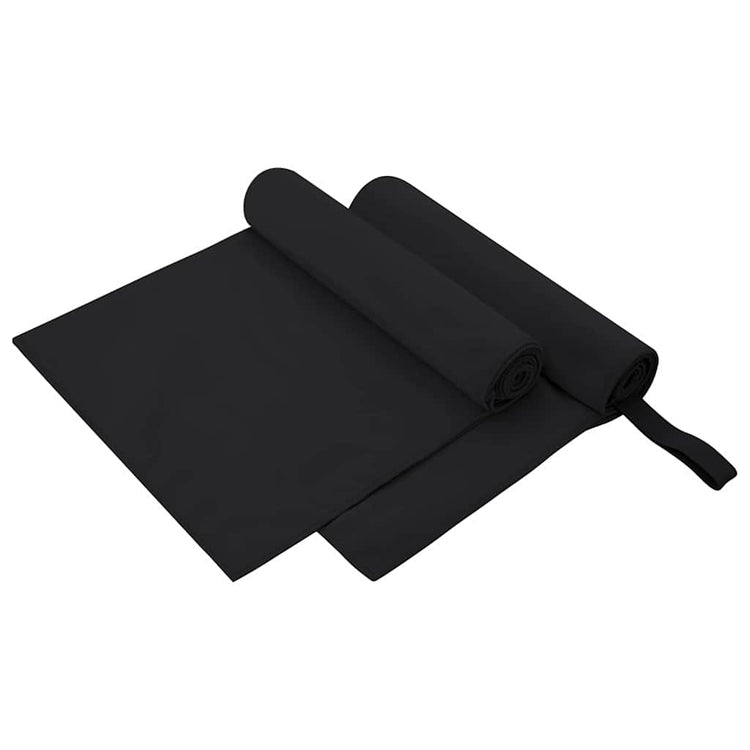 Vidaxx serviettes de sport 2 pcs noir 100 x 50 cm polyester et polyamide