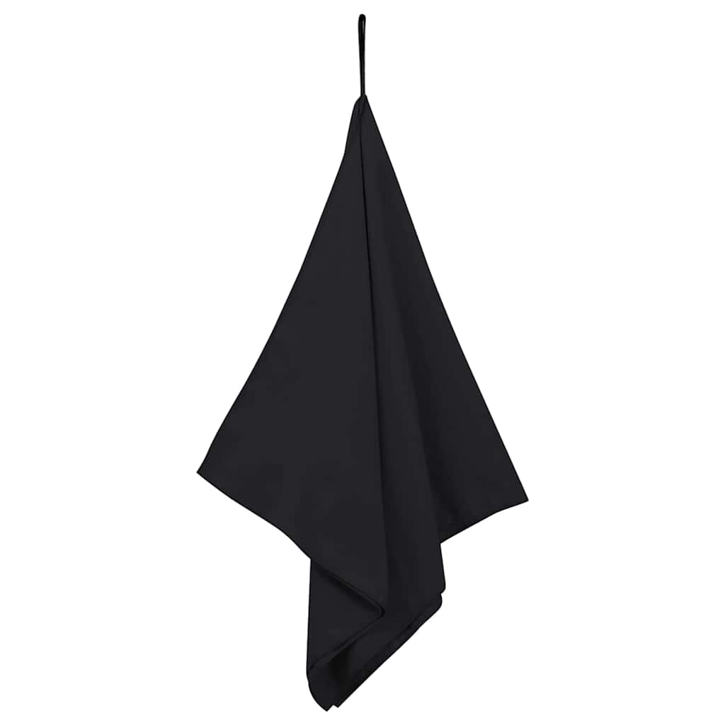 Vidaxx serviettes de sport 2 pcs noir 100 x 50 cm polyester et polyamide