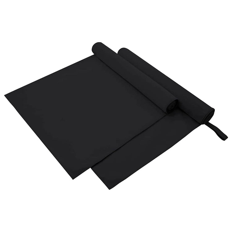 Vidaxx serviettes de sport 2 pcs noir 180 x 90 cm polyester et polyamide