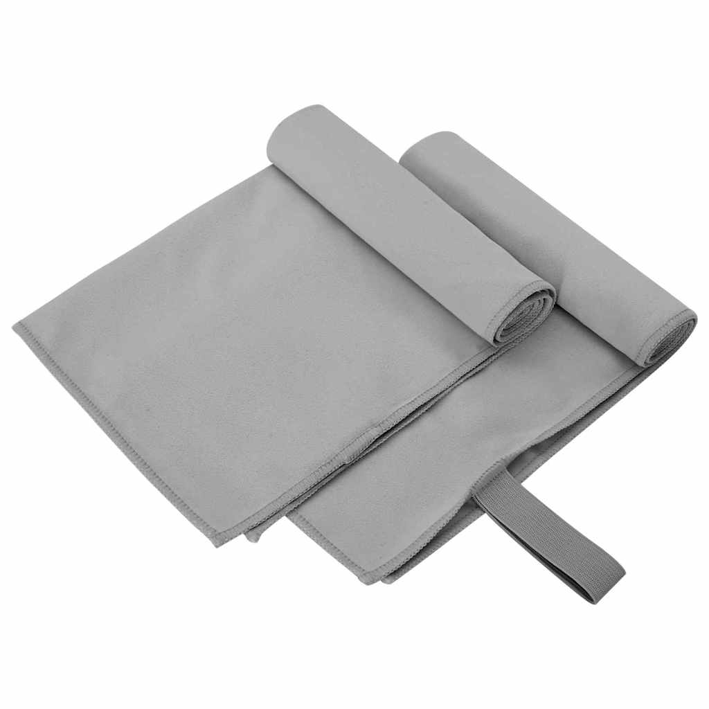 Vidaxl serviettes de sport 2 pcs gris foncé 50 x 30 cm
