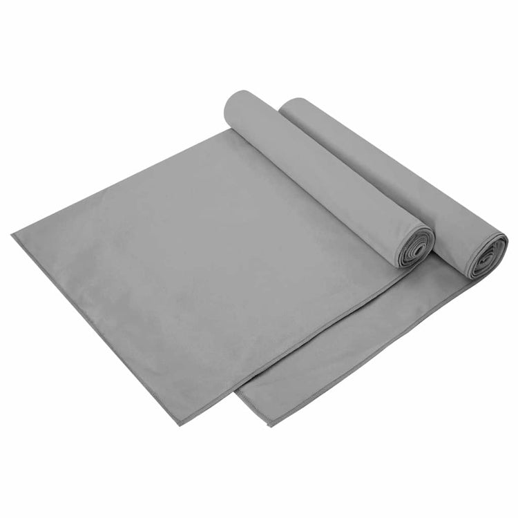 Vidaxl serviettes de sport 2 pcs gris foncé 140 x 70 cm