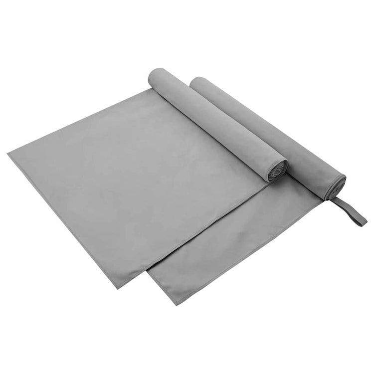 Vidaxl serviettes de sport 2 pcs gris foncé 90 x 180 cm