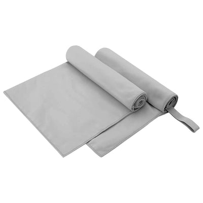 Vidaxx serviettes de sport 2 pcs gris 100 x 50 cm polyester et polyamide