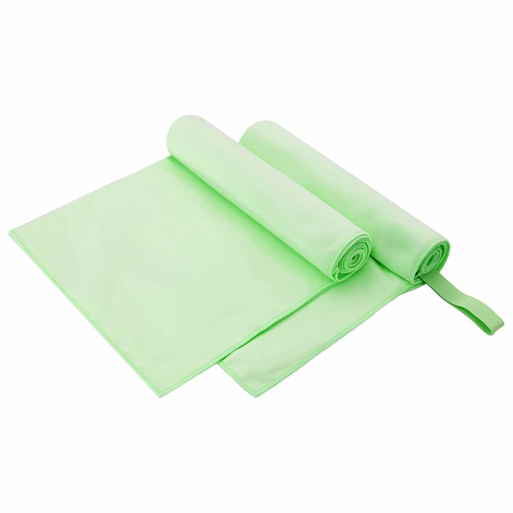 Vidaxx serviettes de sport 2 pcs vert 100 x 50 cm polyester et polyamide