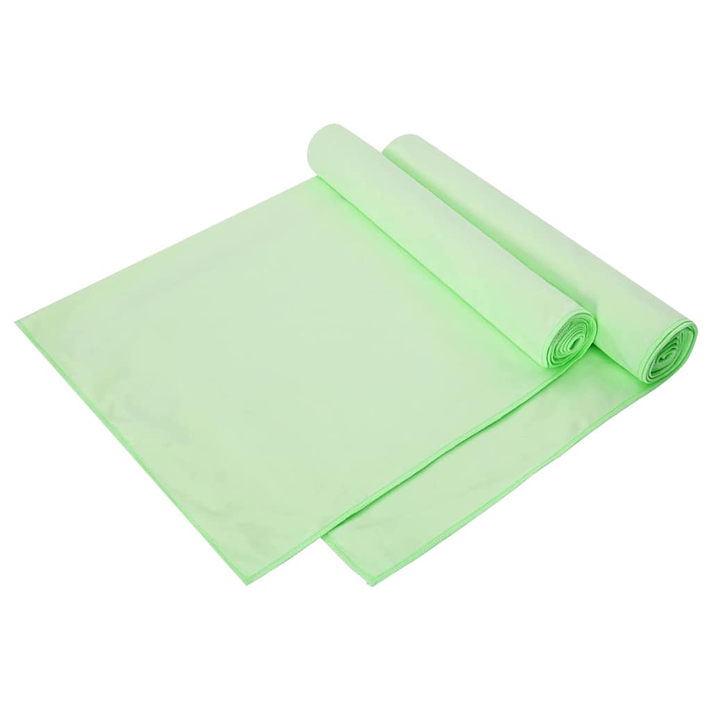 Vidaxx serviettes de sport 2 pcs vert 140 x 70 cm polyester et polyamide