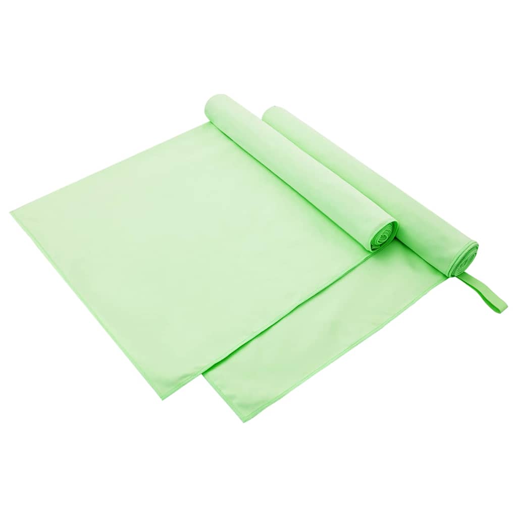 Vidaxx serviettes de sport 2 pcs vert 180 x 90 cm polyester et polyamide