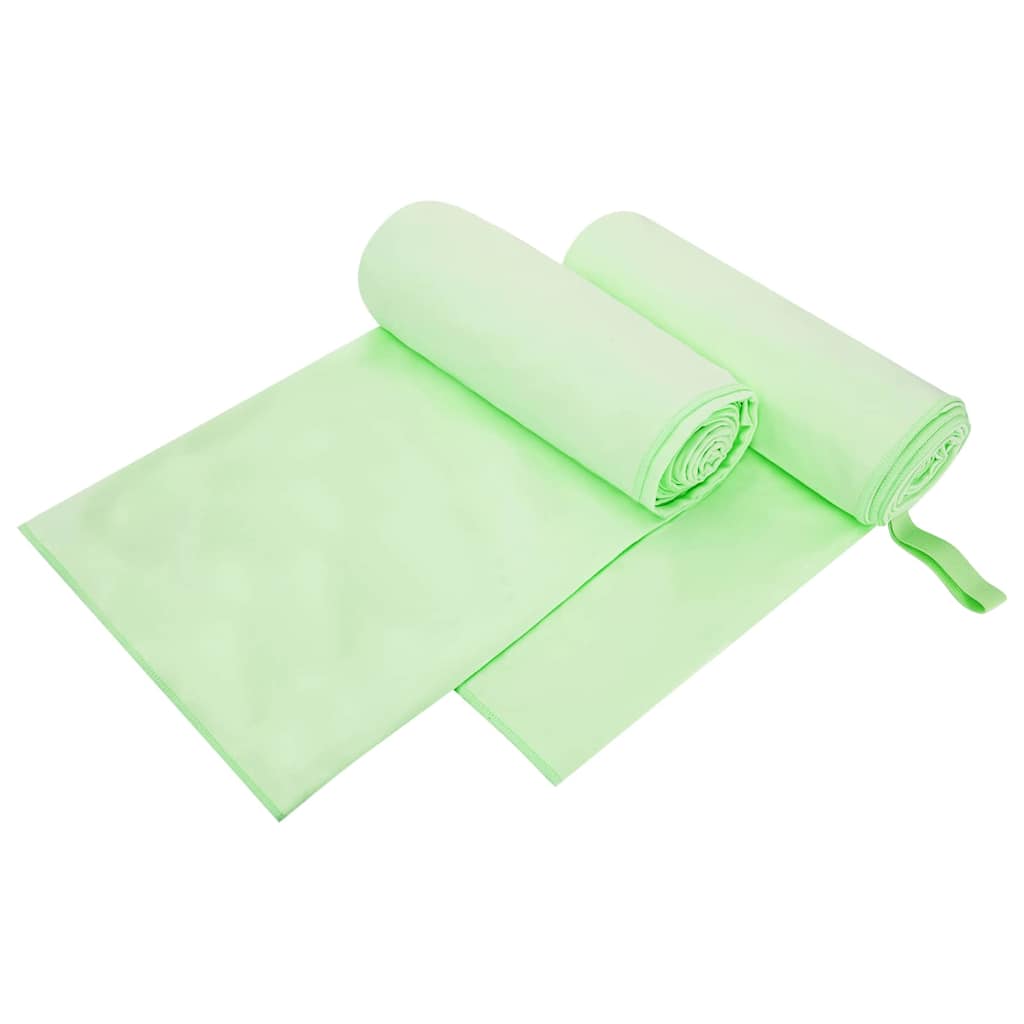 Vidaxx serviettes de sport 2 pcs vert 200 x 100 cm polyester et polyamide