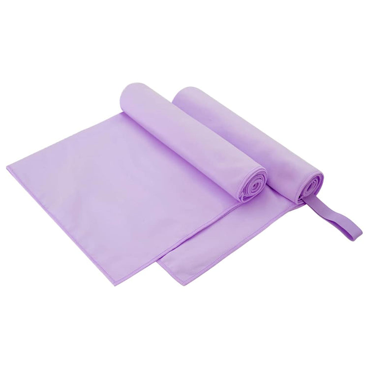 Vidaxx serviettes de sport 2 pcs violet 100 x 50 cm polyester et polyamide