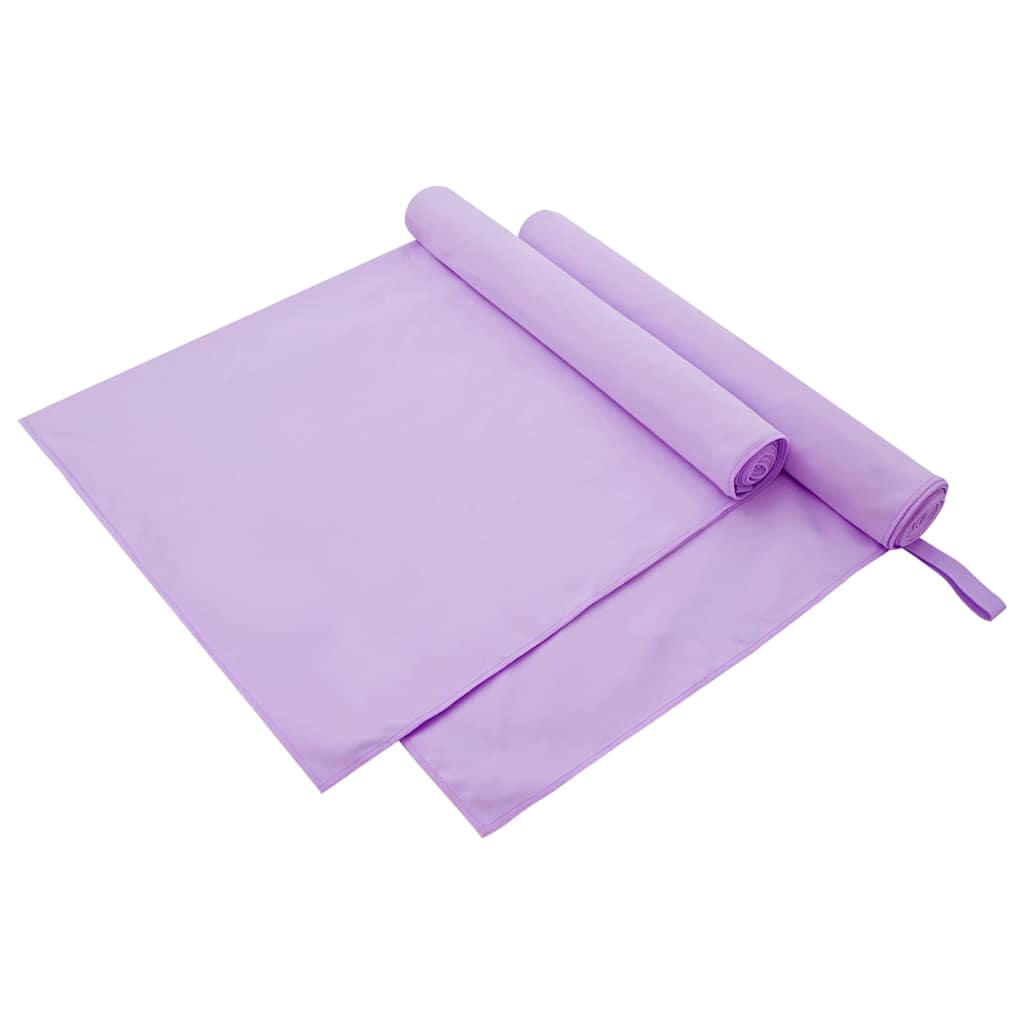 Vidaxx serviettes de sport 2 pcs violet 180 x 90 cm polyester et polyamide