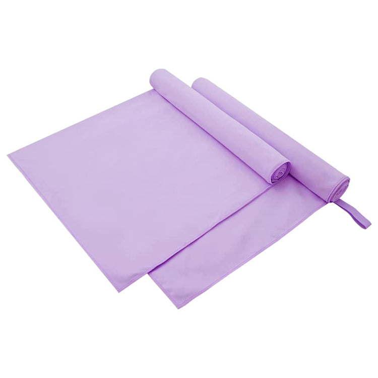 Vidaxx serviettes de sport 2 pcs violet 180 x 90 cm polyester et polyamide