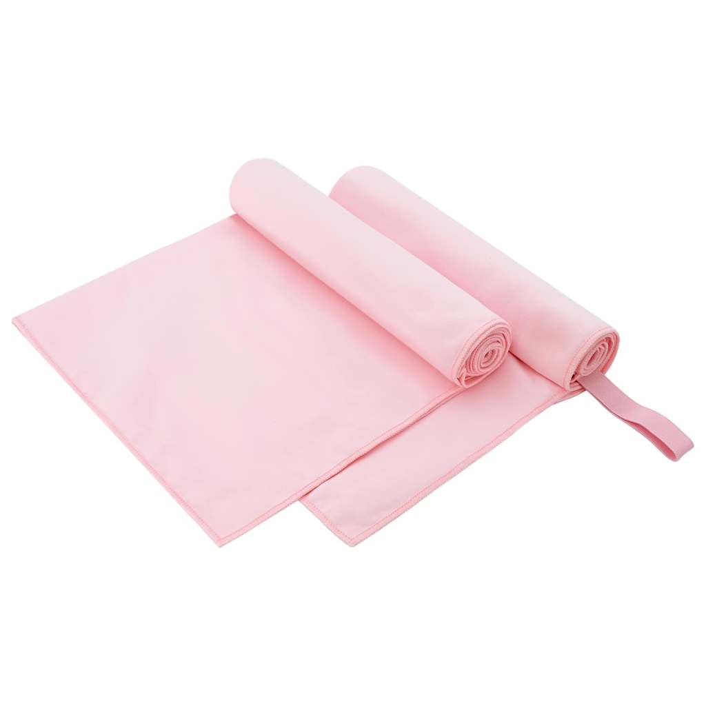 Vidaxx serviettes de sport 2 pcs rose 100 x 50 cm polyester et polyamide