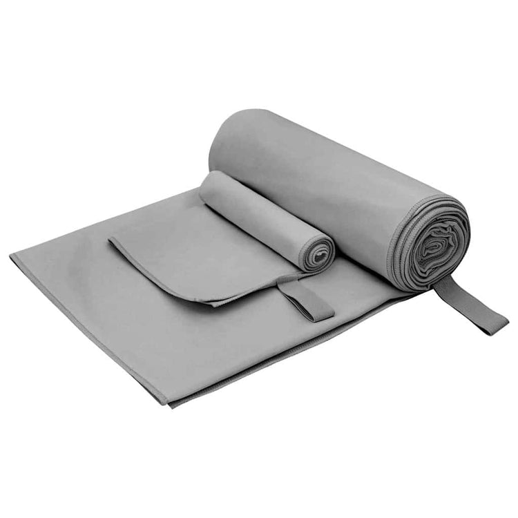 VidaXL ensemble de serviettes de sport 2 pcs tissu gris foncé