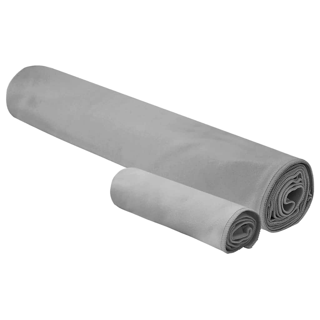 VidaXL ensemble de serviettes de sport 2 pcs tissu gris foncé
