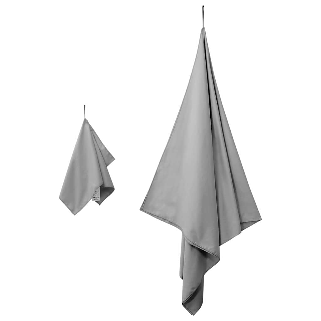 VidaXL ensemble de serviettes de sport 2 pcs tissu gris foncé