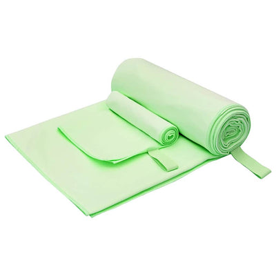 VidaXL ensemble de serviettes de sport 2 pcs tissu vert