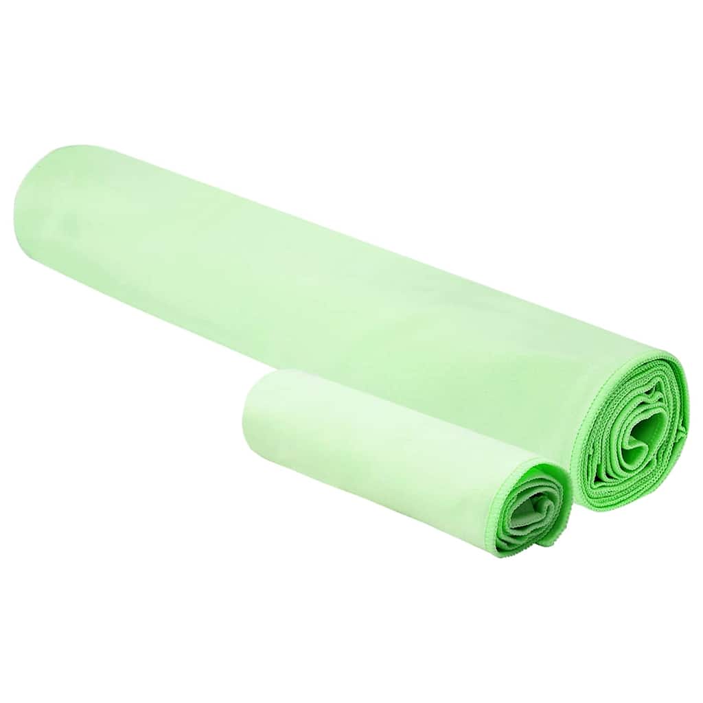 VidaXL ensemble de serviettes de sport 2 pcs tissu vert