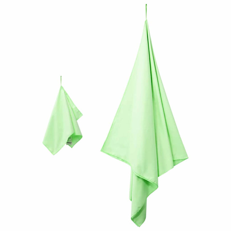 VidaXL ensemble de serviettes de sport 2 pcs tissu vert