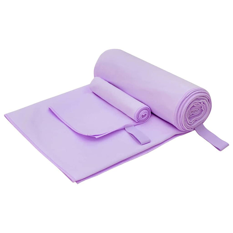 VidaXL ensemble de serviettes de sport 2 pcs tissu violet