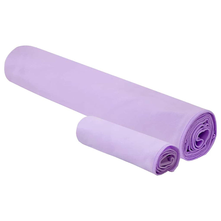 VidaXL ensemble de serviettes de sport 2 pcs tissu violet