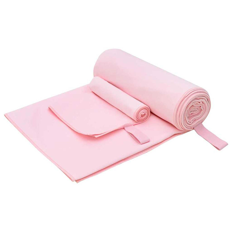 VidaXL ensemble de serviettes de sport 2 pcs tissu rose