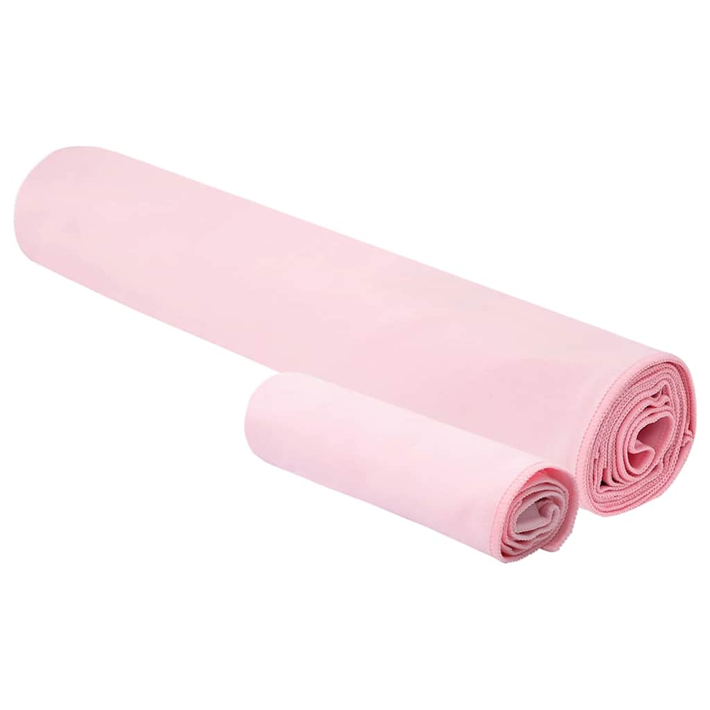 VidaXL ensemble de serviettes de sport 2 pcs tissu rose