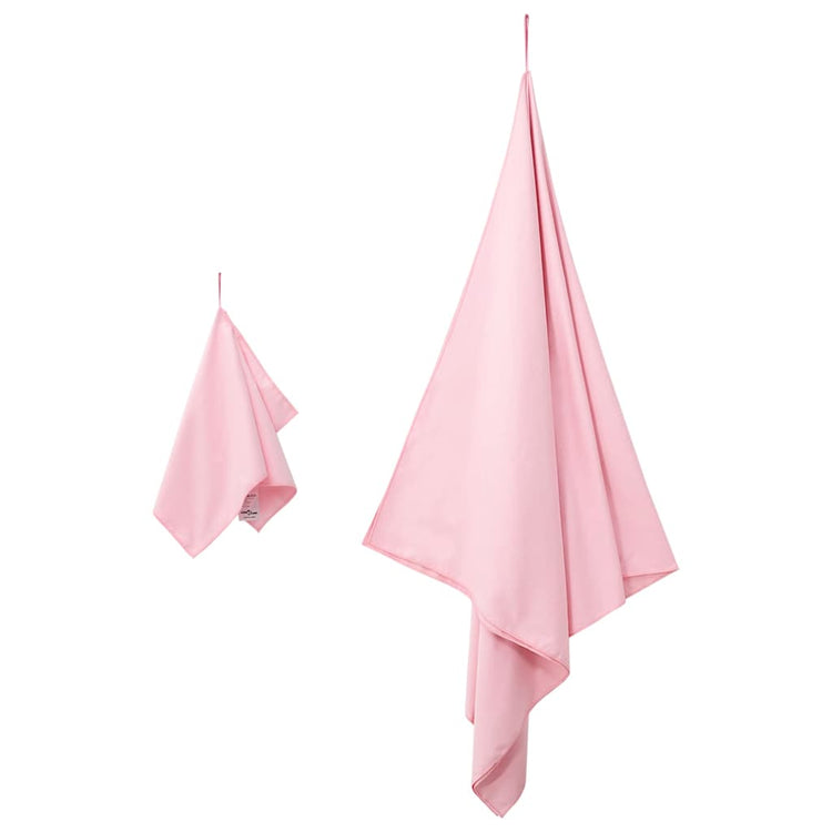VidaXL ensemble de serviettes de sport 2 pcs tissu rose