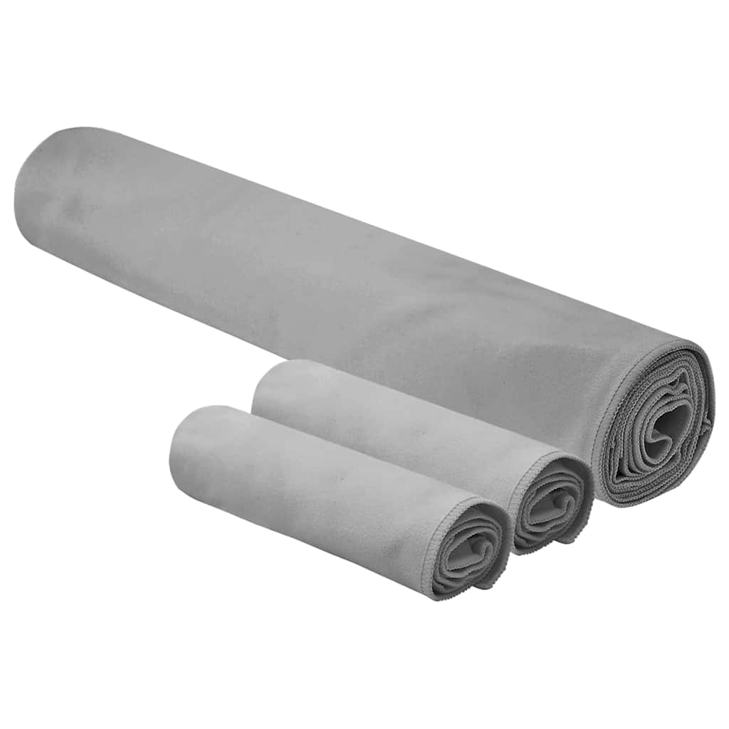 VidaXL ensemble de serviettes de sport 3 pcs gris foncé
