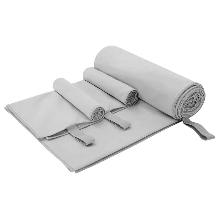 VidaXL lot de serviettes de sport 3 pcs gris polyester et polyamide