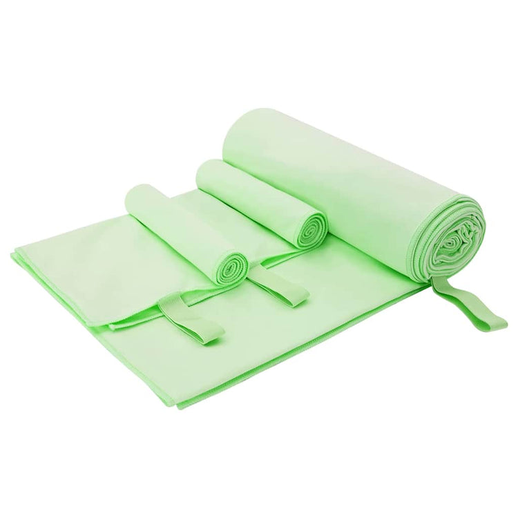 VidaXL lot de serviettes de sport 3 pcs vert polyester et polyamide