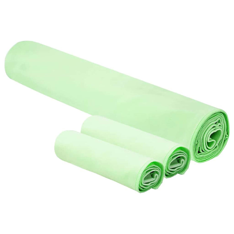 VidaXL lot de serviettes de sport 3 pcs vert polyester et polyamide