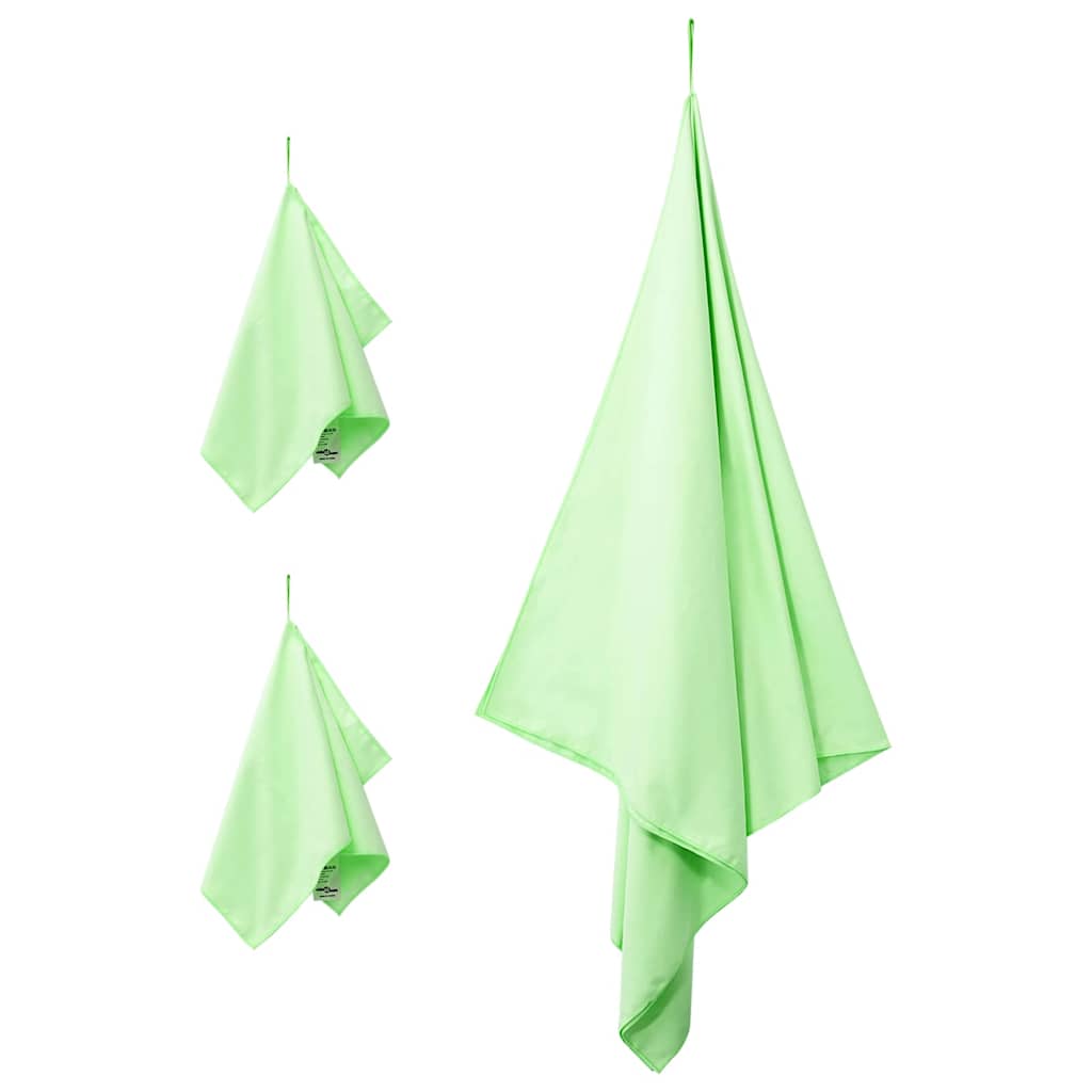 VidaXL lot de serviettes de sport 3 pcs vert polyester et polyamide