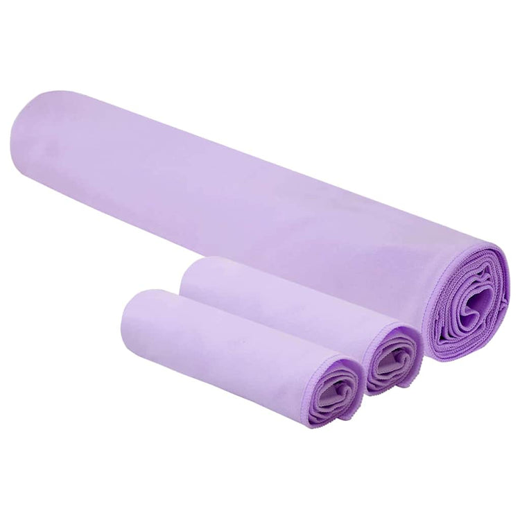 VidaXL lot de serviettes de sport 3 pcs violet polyester et polyamide