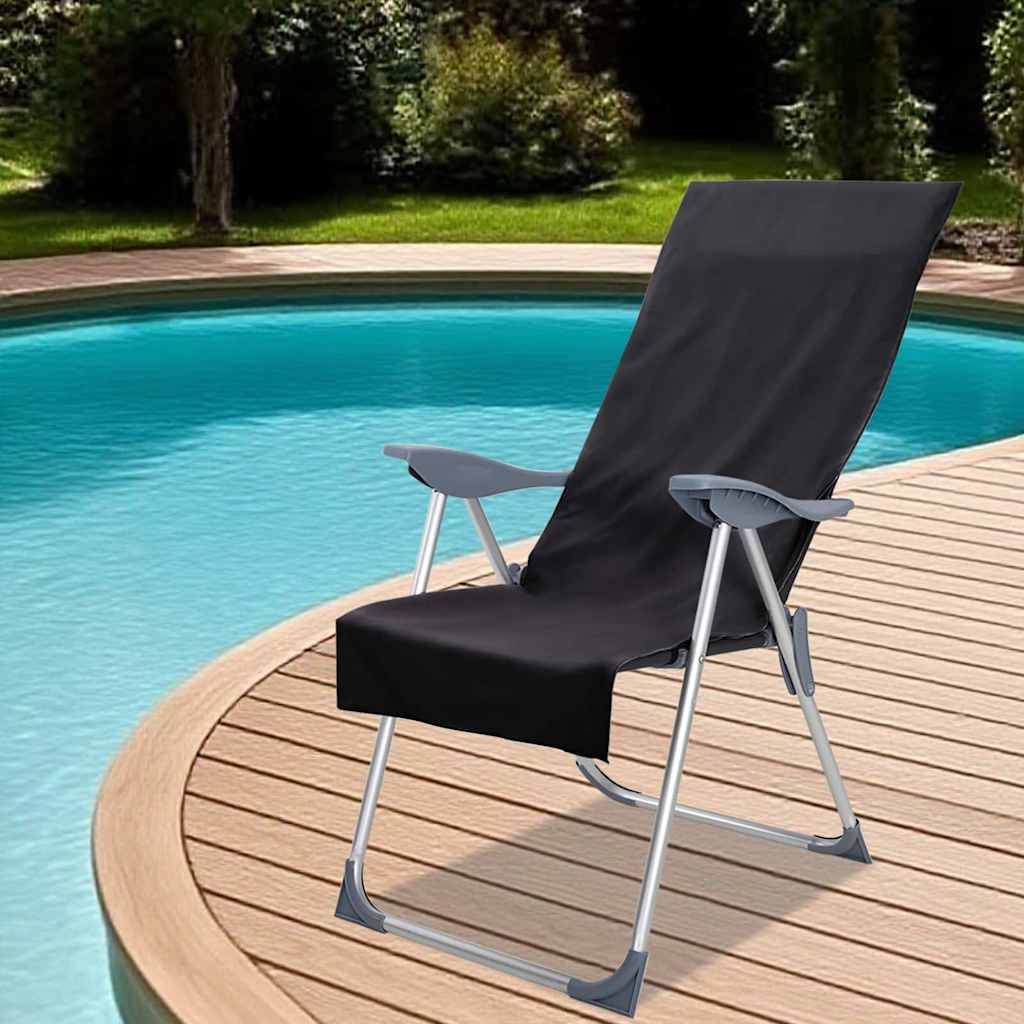 Vidaxx serviettes de chaise d'extérieur 2 pcs noir 130 x 60 cm