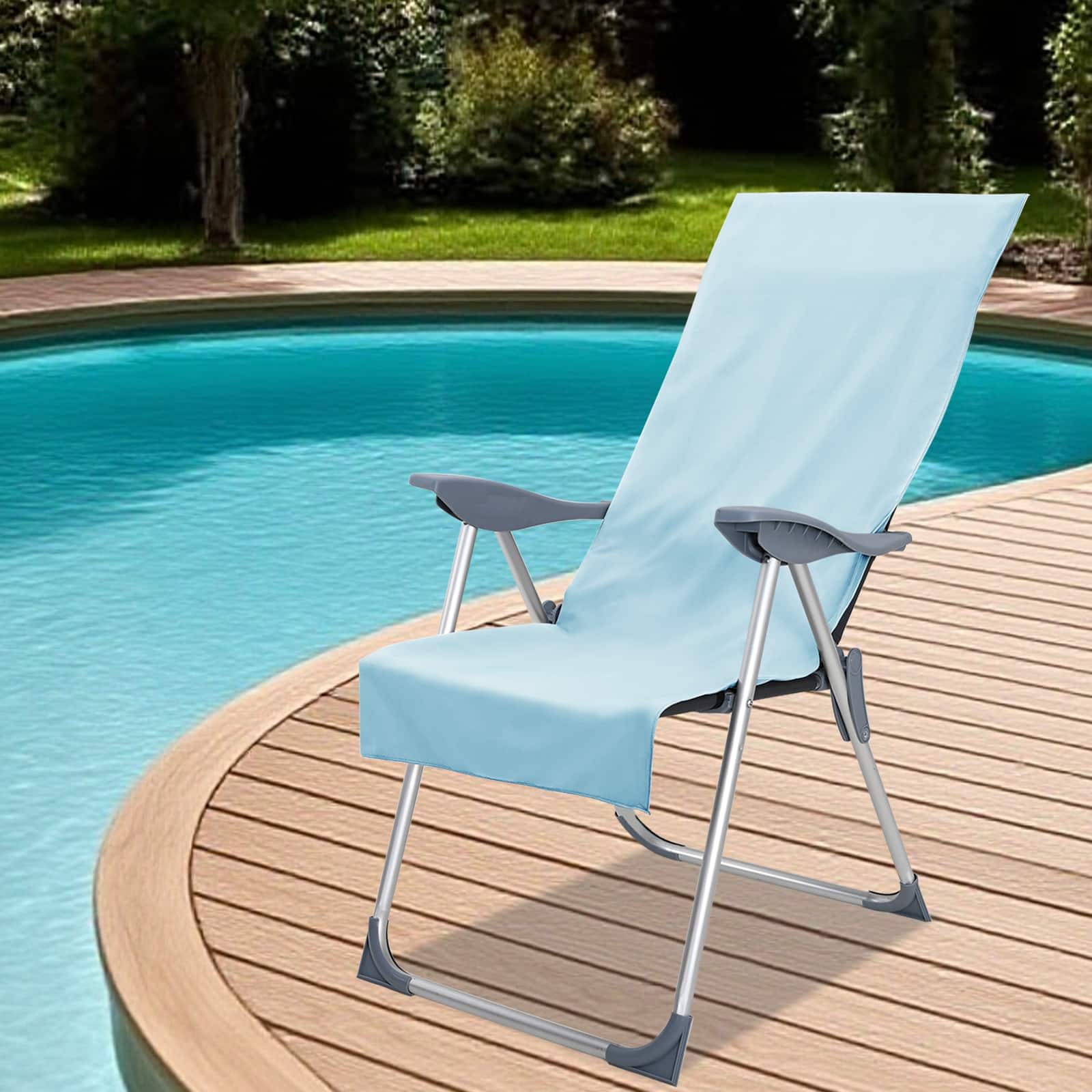 Vidaxx serviettes de chaise d'extérieur 2 pcs bleu 130 x 60 cm
