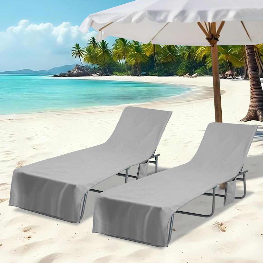 Vidaxl serviettes de chaise longue 2 pcs gris foncé 210 x 75 cm