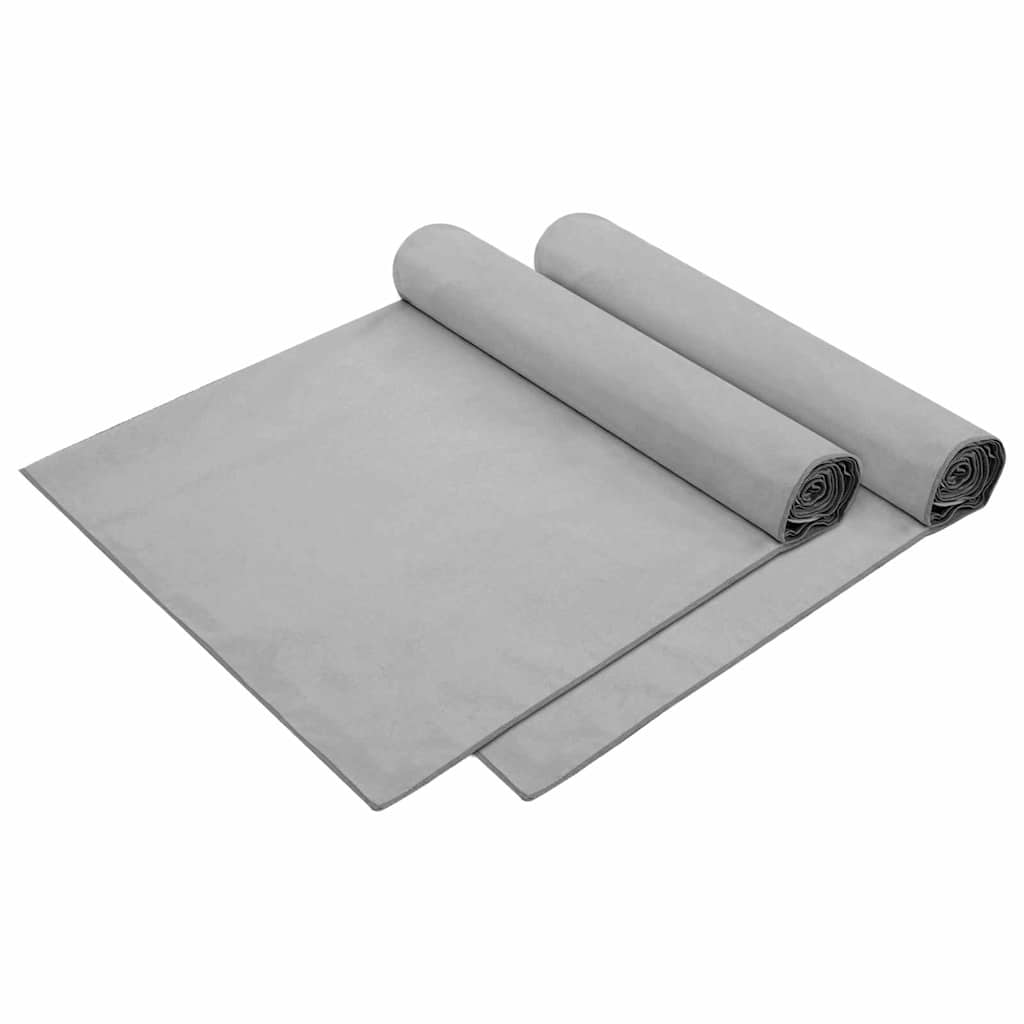 Vidaxl serviettes de chaise longue 2 pcs gris foncé 210 x 75 cm