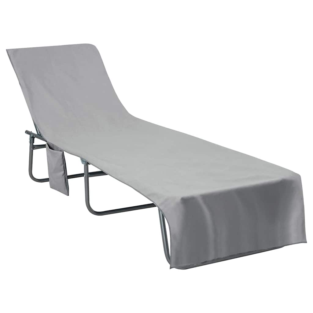 Vidaxl serviettes de chaise longue 2 pcs gris foncé 210 x 75 cm