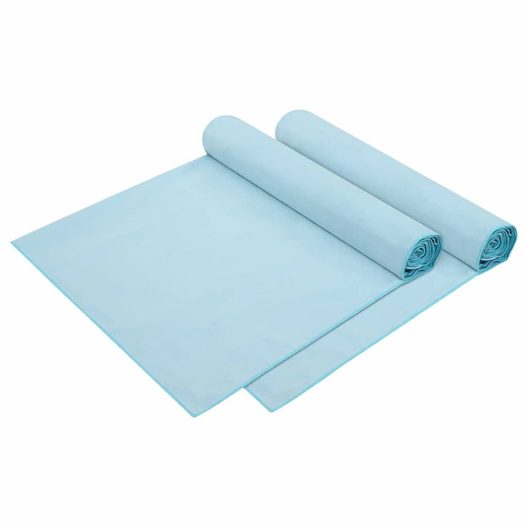Vidaxl serviettes de chaise longue 2 pcs bleu 210 x 75 cm polyester et polyamide