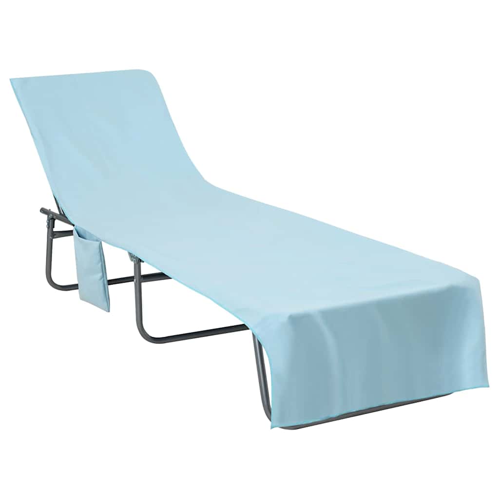 Vidaxl serviettes de chaise longue 2 pcs bleu 210 x 75 cm polyester et polyamide