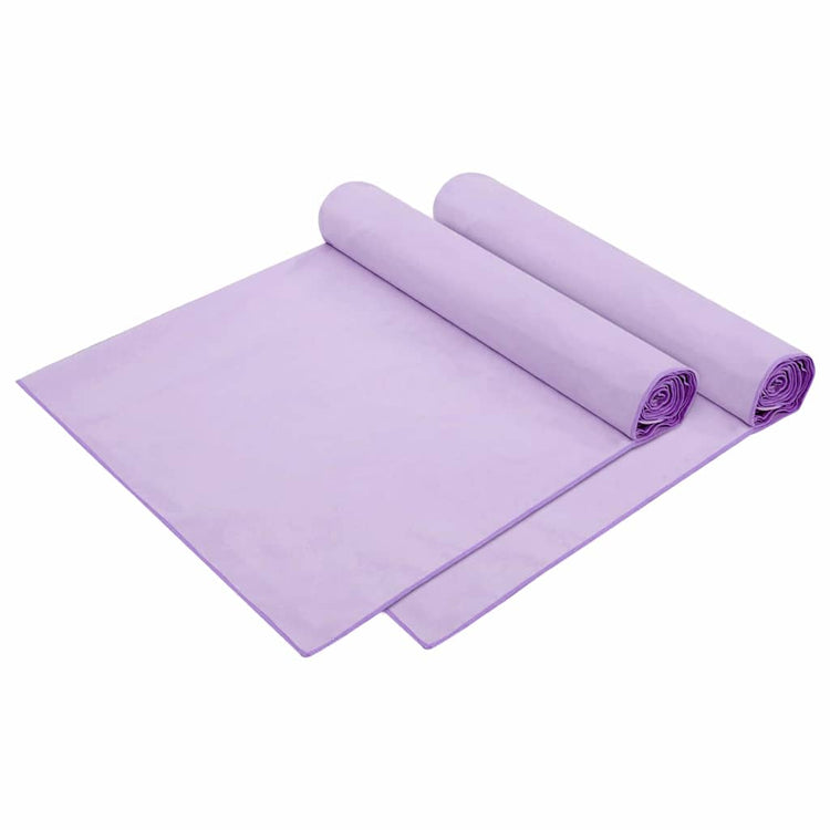 Vidaxx serviettes de chaise longue 2 pcs violet 210 x 75 cm polyester et polyamide