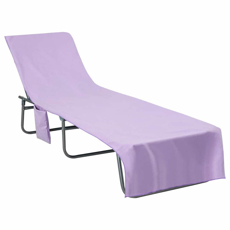Vidaxx serviettes de chaise longue 2 pcs violet 210 x 75 cm polyester et polyamide