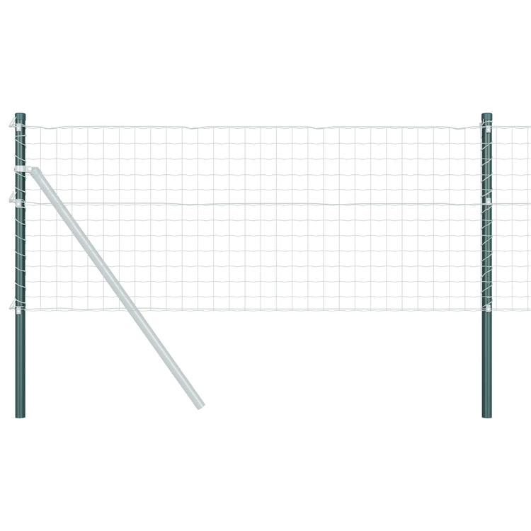 Vidaxl poteau de clôture 2 pcs vert 50 cm acier enduit de poudre