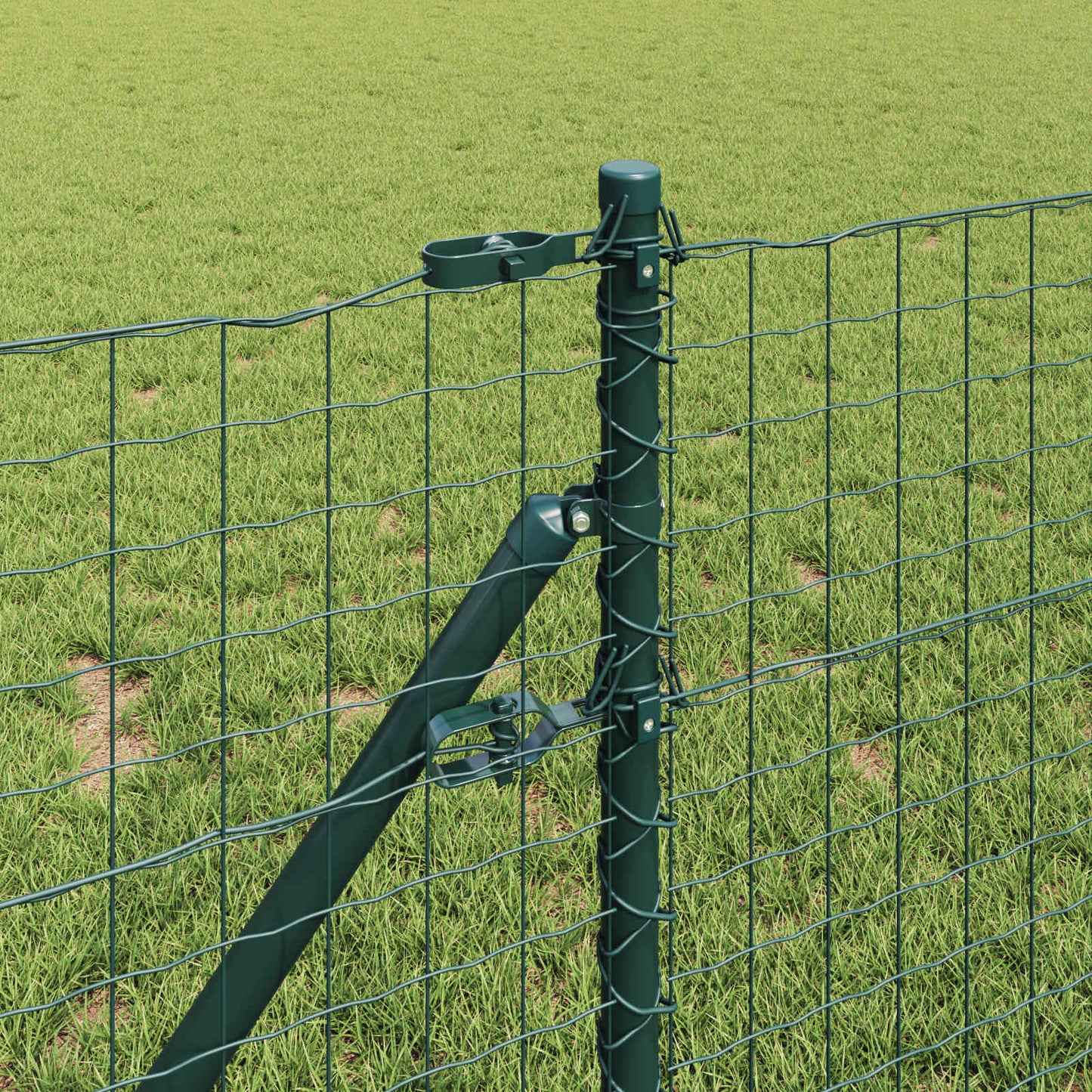 Vidaxl poteau de clôture 12 pcs vert 50 cm acier enduit de poudre