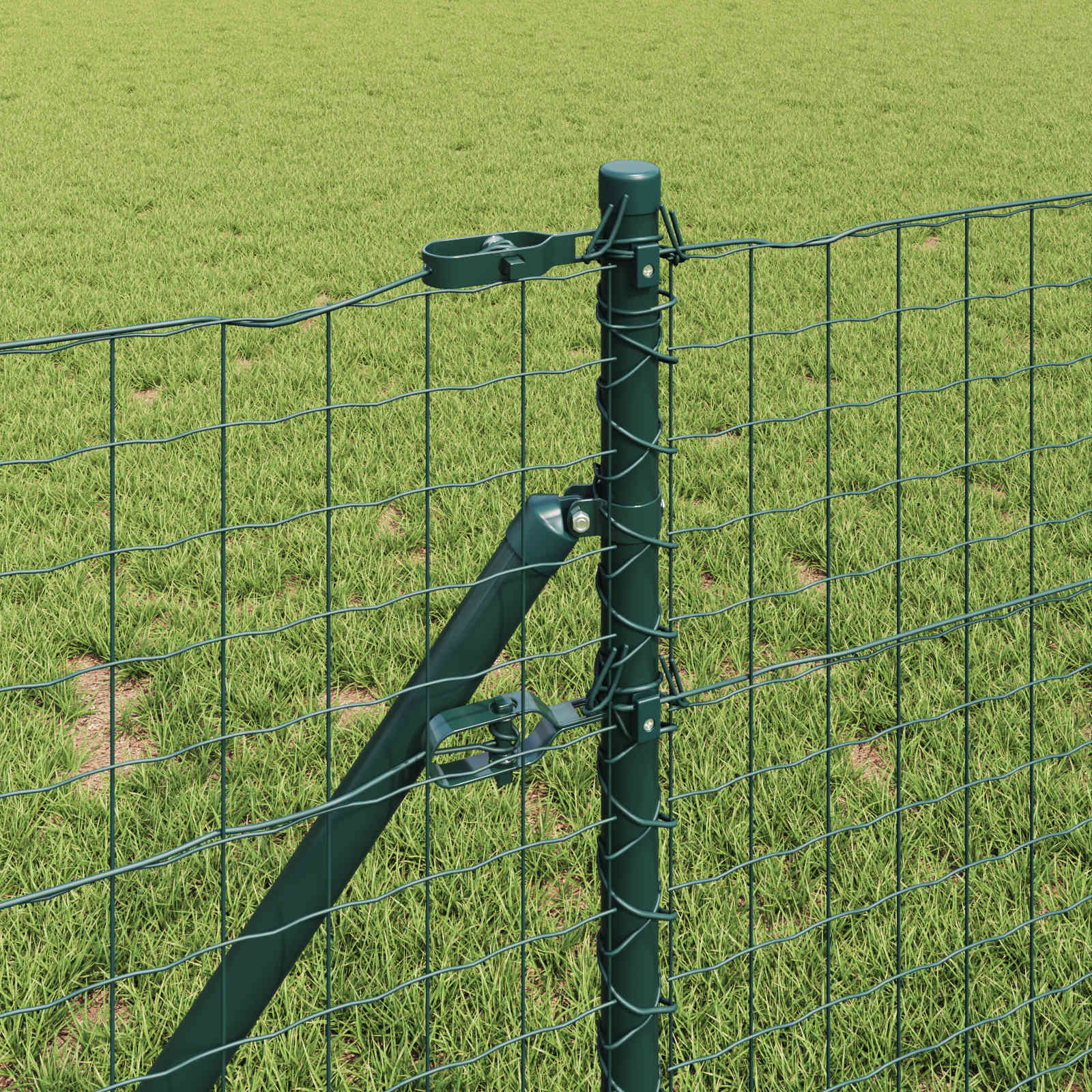 Vidaxl poteau de clôture 12 pcs vert 50 cm acier enduit de poudre