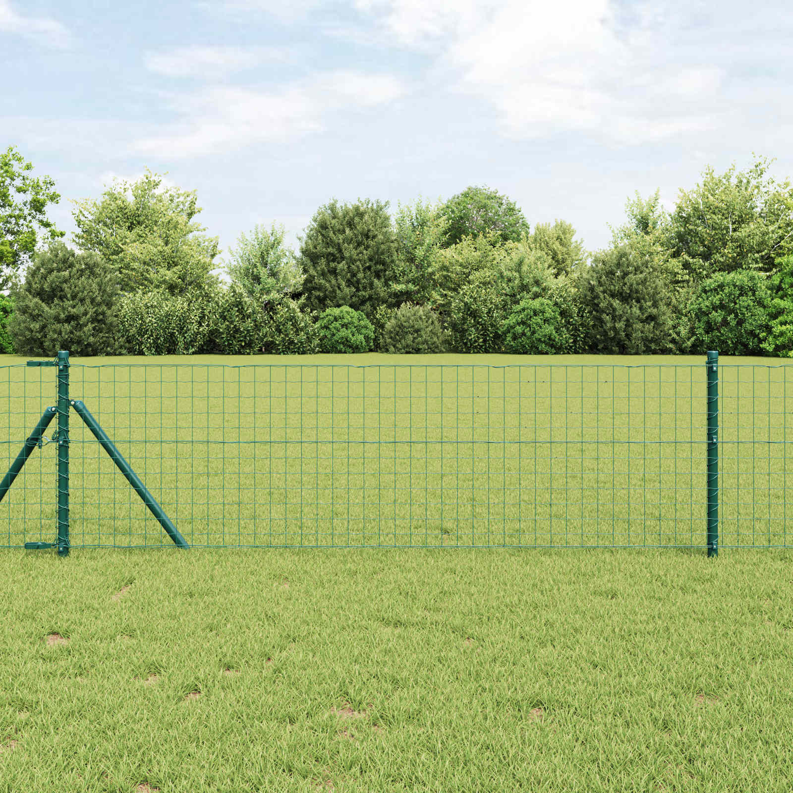 Vidaxl poteau de clôture 12 pcs vert 50 cm acier enduit de poudre
