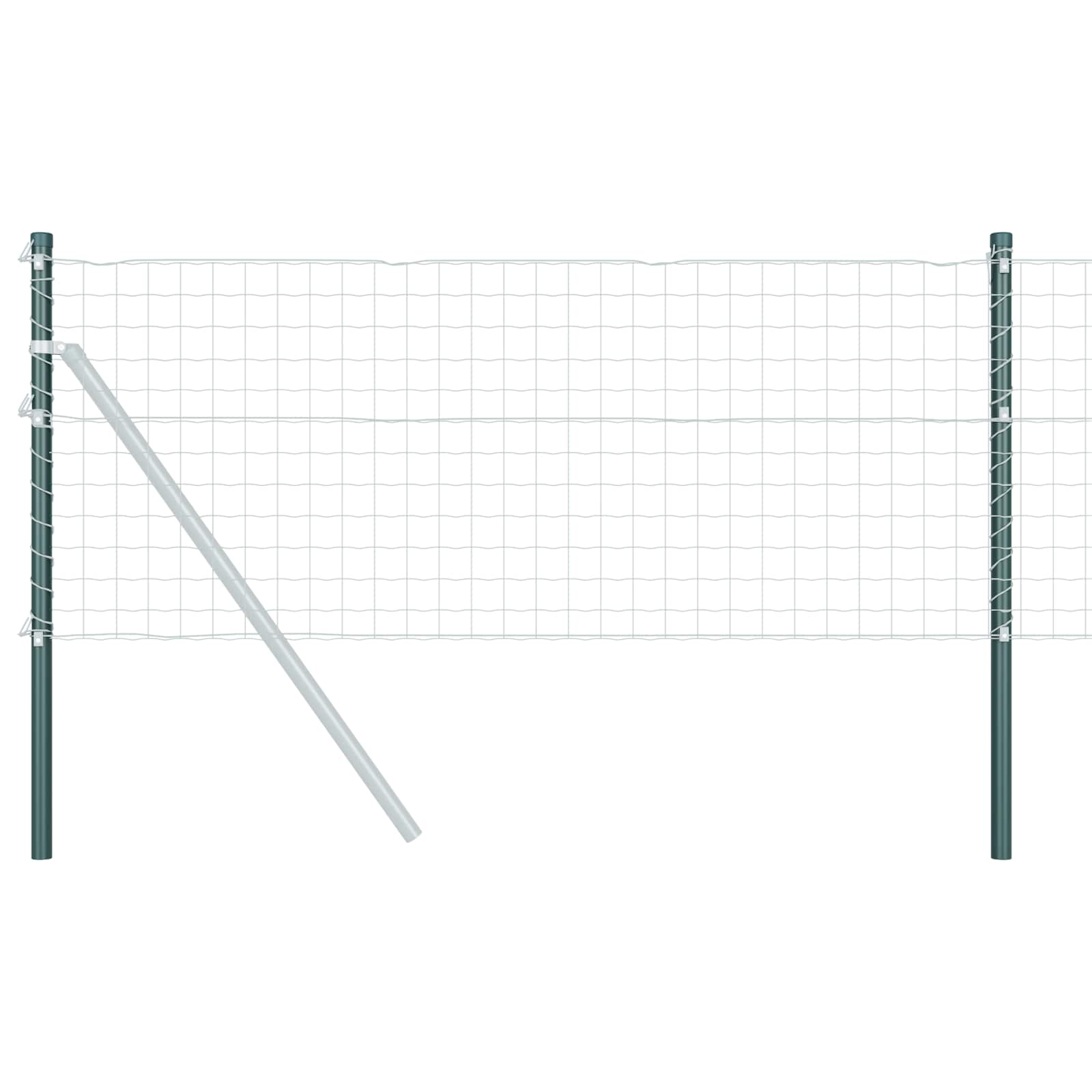 Vidaxl poteau de clôture 12 pcs vert 50 cm acier enduit de poudre