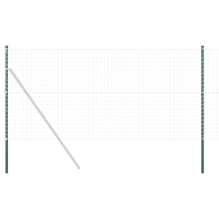 Vidaxl poteau de clôture 2 pcs acier thermolaqué vert